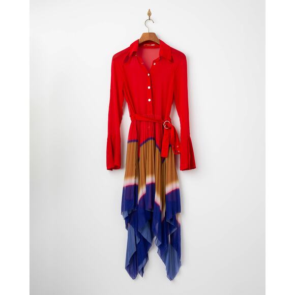 Thebe Magugu Gradient Pleated Chiffon Dress - Picture 6 of 14